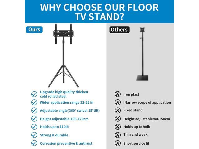 Portable TV Tripod Stand Tilt Mount for 32 to 55 inch LCD LED Flat Screen TV Display Floor Stand