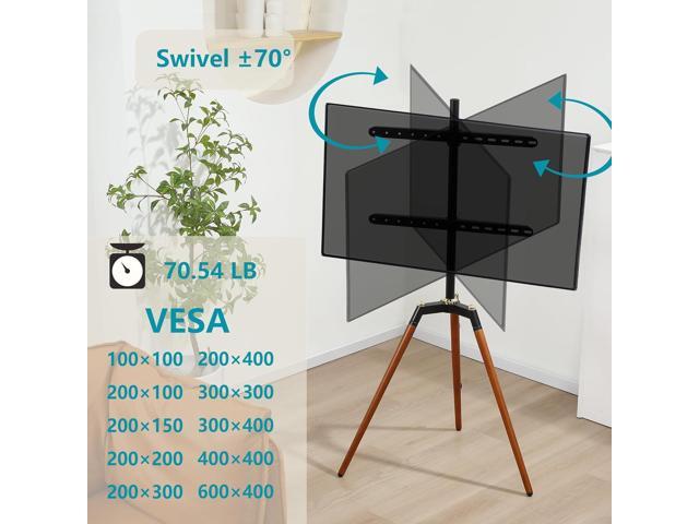 Universal Tripod Easel TV Stand for 32-65 inch LED LCD Screen Flat Curved Screen, Height Adjustable Studio TV Display Stand with 140° Swivel for...