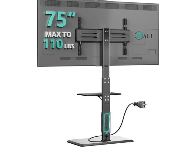 WALI Floor TV Stand with Power Outlet & AV Shelf, Tall TV Stand Mount for 32-75 inch TV up to 110 lbs, Swivel and Height Adjustable TV Stands with...