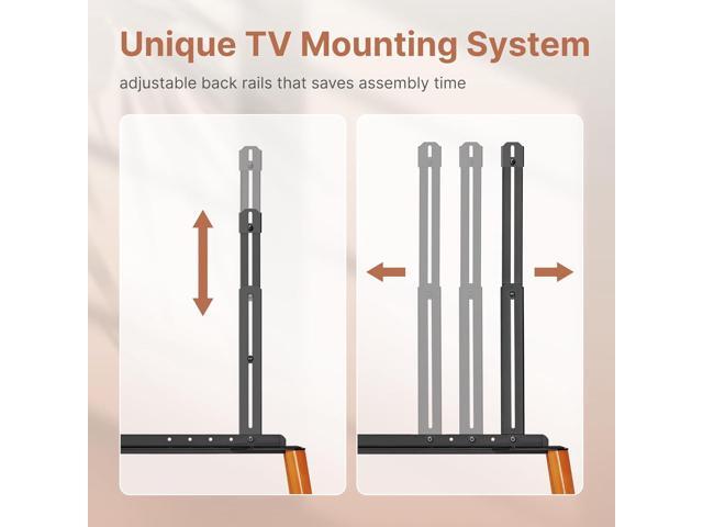 Rolling TV Stand for 49 to 75 Inch TV up to 40 kg, Easel TV Stand with Metal Structure and Wooden Shelf, Moveable TV Cart on Wheels for Office,...