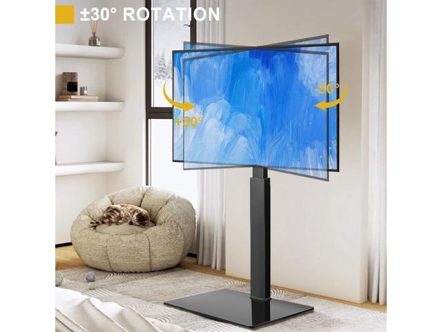 Floor TV Stand for 27-65 inch LED Screen Adjustable TV Stand with Mount Swivel Floor Televisions Stand with Tempered Glass Base for Corner Bedroom...