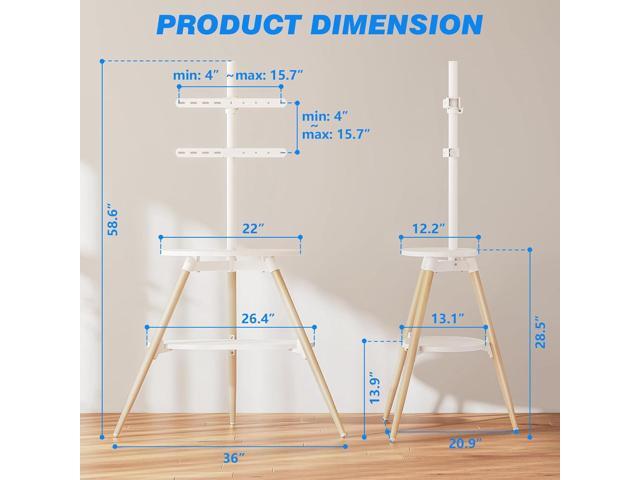 Rfiver Easel TV Stand for 32 to 65 Inch TVs, Height Adjustable & 180° Swivel Tripod TV Stand up to 88 lbs, Minimalist Corner TV Floor Stand with...