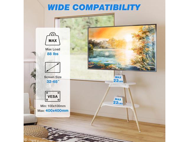 Rfiver Easel TV Stand for 32 to 65 Inch TVs, Height Adjustable & 180° Swivel Tripod TV Stand up to 88 lbs, Minimalist Corner TV Floor Stand with...