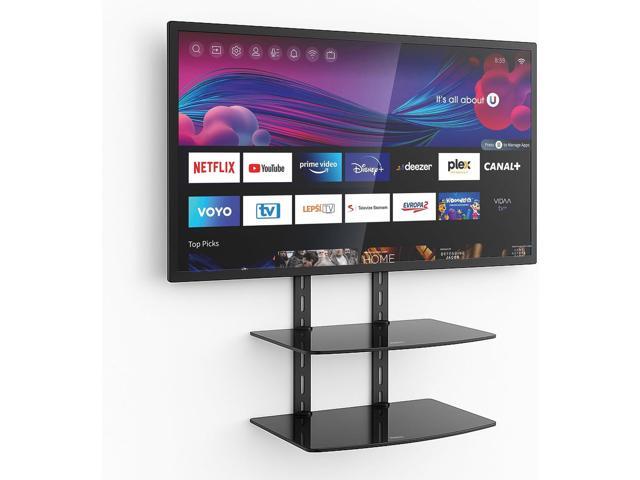 Mount-It! TV Wall Mount Shelf for Cable Box, DVD Player, AV Components and Accessories, Two Shelves, Tempered Glass Storage Bracket