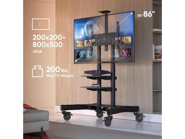 ONKRON Mobile TV Stand on Wheels for 50-86 Inch TVs, max Load up to 233 lbs, Height Adjustable TV Stand Portable, max VESA 800x500 - Movable,...