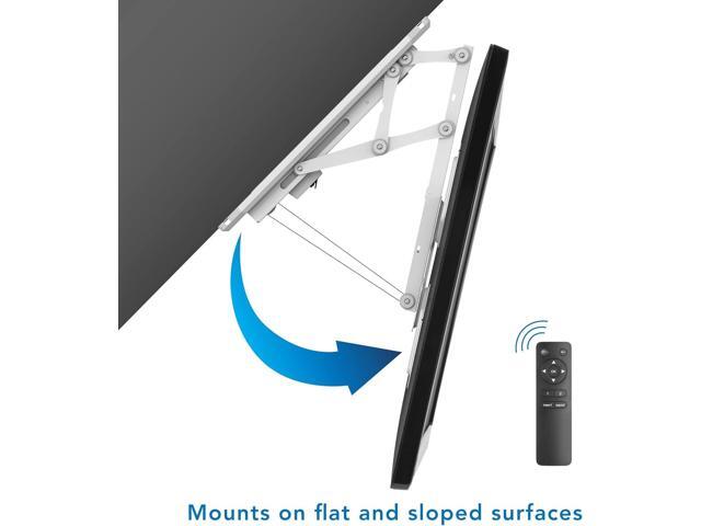Mount-It! Motorized Ceiling TV Mount with Remote, Electric Flip Down Fold Up Pitched Roof Mount Fits 32, 37, 40, 47, 50 and 55 Inch Flat Screen TVs...