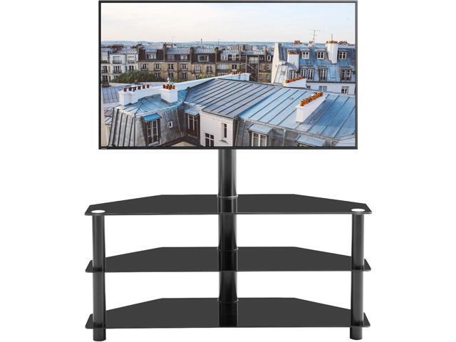 3 Tier Swivel Floor TV Stand, Height Adjustable Bracket Entertainment Stand for 32' to 65' Plasma LCD LED Flat or Curved Screen Multi-Function TV...