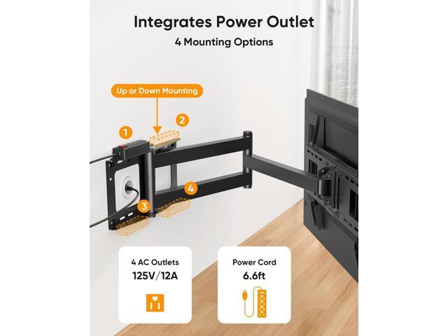 FORGING MOUNT 42 inch Long Arm TV Wall Mount with Power Strip, Full Motion Long Extension Articulating Corner TV Mount for 37 to 80 Inch Flat/Curve...