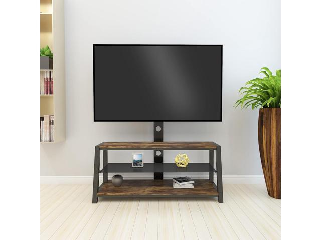 IANIYA Floor TV Stand with Mount and Bracket Plasma LCD LED Flat or Curved Screen TVs Black Multi-Function Angle and Height Adjustable Tempered...