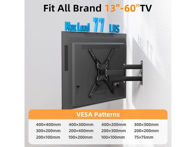 GearFusion Full Motion TV Monitor Bracket, Articulating TV Wall Mount for Most 13-60 Inch LED LCD Flat Curved TVs, TVs Mount with Extension Swivels...