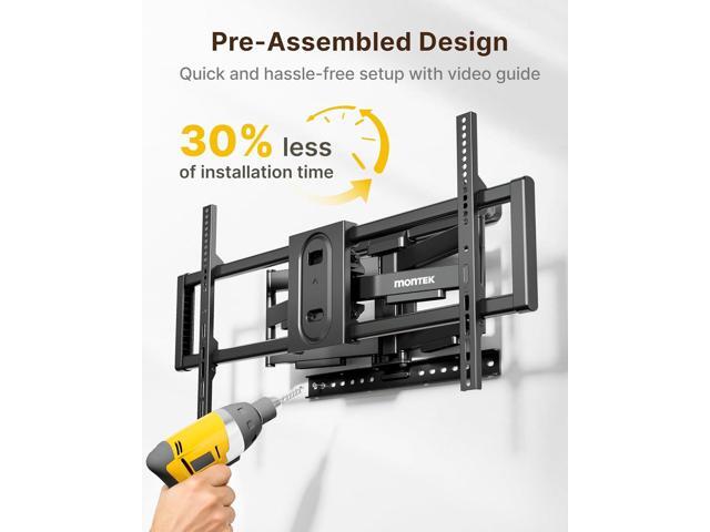 monTEK Heavy Duty Full Motion TV Wall Mount for 43100 Inch TVs Pre-Assembled Bracket with Tool-Free Tilt Swivel & Extension Max VESA 800x600,...