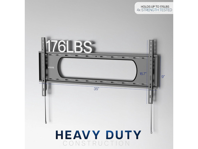 VIVO Ultra Heavy Duty TV Wall Mount for 43 to 90 inch Screens, Large Fixed Mount, Fits up to 800x400mm VESA, Black, MOUNT-VW090F