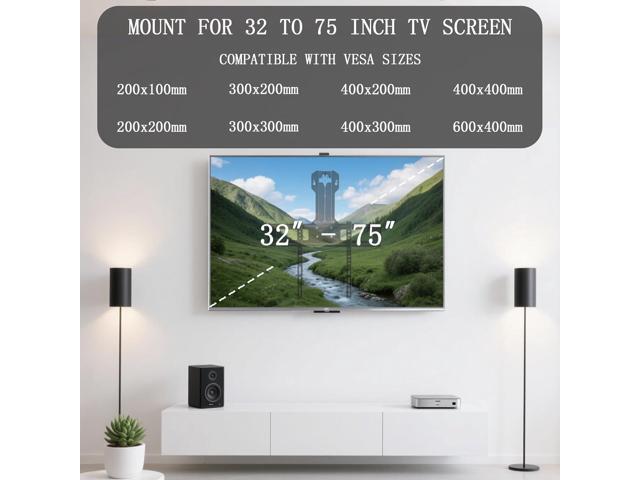 Motorized Fireplace TV Wall Mount for 32 to 75 inch Screen up to 88 lbs, Drop Down TV Mount Height-Adjustable, Black