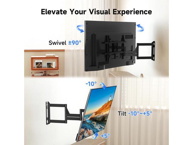 Suptek 30' Full Motion TV Mount for 32-82' TVs, 132 lbs max, VESA 600x400mm. Swivel, tilt & Corner fit. Heavy Duty for LED/OLED/QLED. Model MA1078M