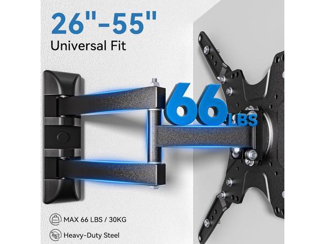 Imncya Full Motion TV Monitor Wall Bracket, Wall Mount Articulating TV Bracket for Most 26-55 Inch TVs, Corner TVs Mount Swivel Tilt Extension...