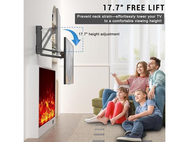 XINYAO Over Fireplace TV Mount Pull Down with Remote, Motorized Height Adjustable Electric TV Wall Bracket for 32 to 70 inch Screen, Compatible...