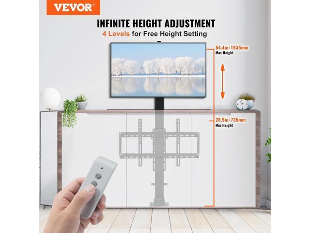 VEVOR Motorized TV Lift Stroke Length 35 Inches Motorized TV Mount Fit for 37-65 Inch TV Lift with Remote Control Height Adjustable 28.7-64.2...