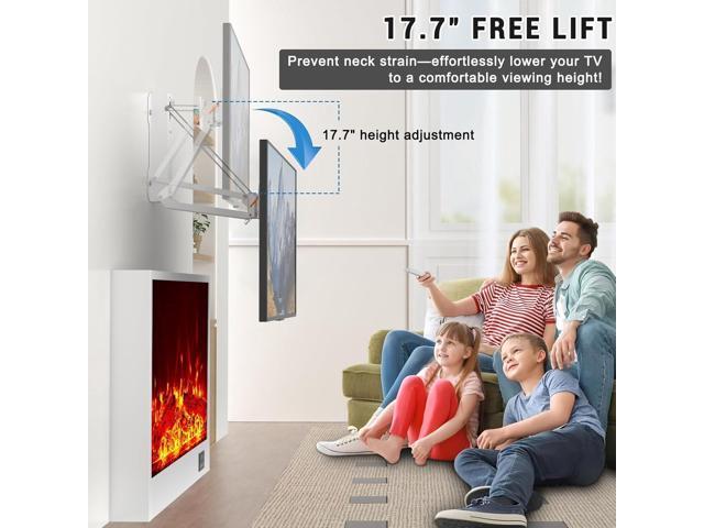 XINYAO Over Fireplace TV Mount Pull Down with Remote, Motorized Height Adjustable Electric TV Wall Bracket for 32 to 70 inch Screen, Compatible...