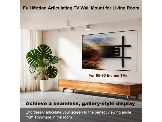 Full Motion Corner TV Wall Mount for 55-90 Inch TVs - 32' Extension, Heavy Duty Bracket with Swivel & Tilt, Supports 120 lbs, Universal Large...