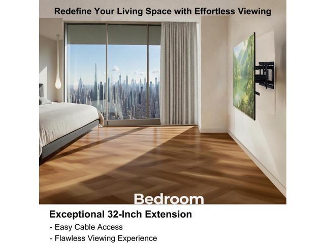 Full Motion Corner TV Wall Mount for 55-90 Inch TVs - 32' Extension, Heavy Duty Bracket with Swivel & Tilt, Supports 120 lbs, Universal Large...