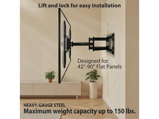 Full Motion Corner TV Wall Mount for 55-90 Inch TVs - 32' Extension, Heavy Duty Bracket with Swivel & Tilt, Supports 120 lbs, Universal Large...
