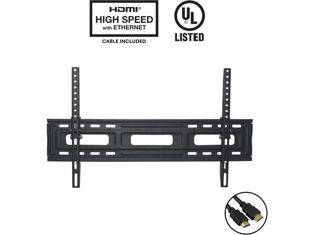 DuraPro Tilting Wall Mount Kit for 24' to 84' TVs + Bonus HDMI Cable, Up to 132 lbs, VESA Mounting Standard 100mm x 100mm - 700mm x 400mm