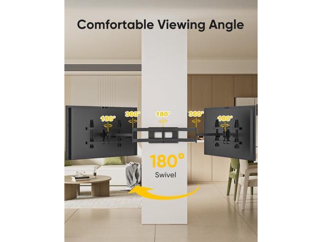 FORGING MOUNT Long Arm TV Mount Full Motion Wall Mount TV Bracket with 43 Extension & Swivel Articulating Arm & Tilt, Fits 42 to 80 Inch Flat/Curve...