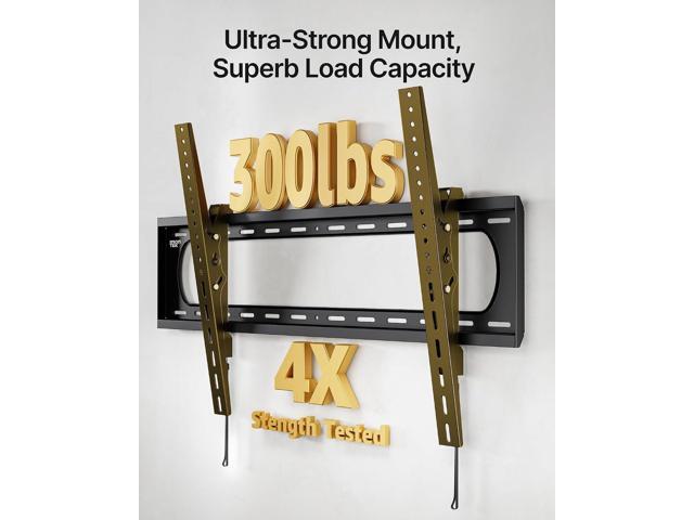 monTEK Heavy Duty Tilting TV Wall Mount for 60120 Large TVs up to 300 lbs, 4X Safety Tested, 10° Tilt for Glare-Free Viewing, Low Profile Slim...