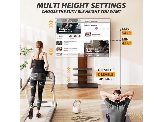 TVON Heavy Duty Floor TV Stand for 55-90 inch Large TVs up to 150 lbs, Tall TV Stand with Height Adjustable Mount, Universal TV Mount Stand with...