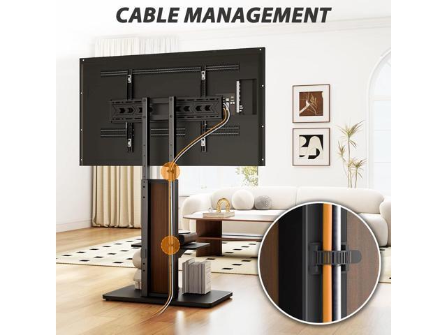 TVON Heavy Duty Floor TV Stand for 55-90 inch Large TVs up to 150 lbs, Tall TV Stand with Height Adjustable Mount, Universal TV Mount Stand with...