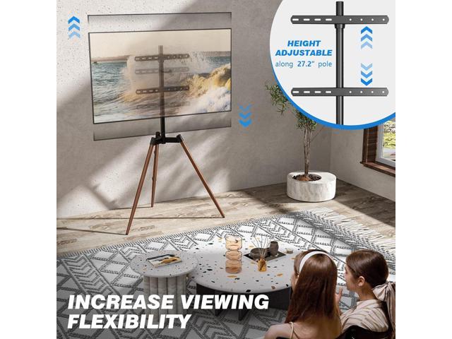 Rfiver Artistic Easel TV Stand, Height Adjustable & Swivel 100° Tripod TV Stand for 32-65 Inch LCD LED Flat Panel Curved Screen TVs up to 77 lbs,...