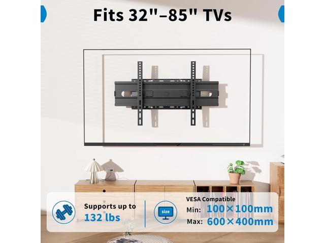 GearFusion TV Wall Mount for Most 32'-85' TVs up to 132lbs, Full Motion TV Bracket with Swivel Tilt Extension, Dual Articulating Arms TVs Mount...