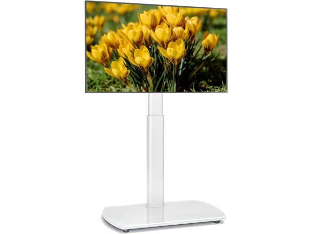 Rfiver TV Floor Stand with Swivel Mount, Universal for 32-65 Inch LCD LED Flat Screens, White Height Adjustable Space Saving Corner TV Stand for...