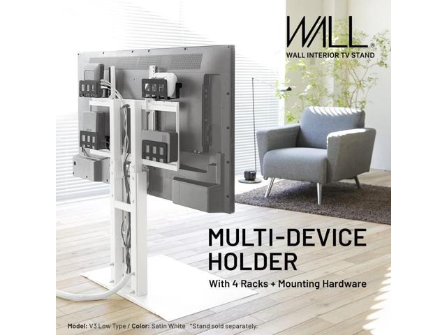 WALL Multi-Device Holder with 4 Racks + Mounting Hardware, Accessory for TV Stand A2/V2/V2 CASTER/V3/V4/V5