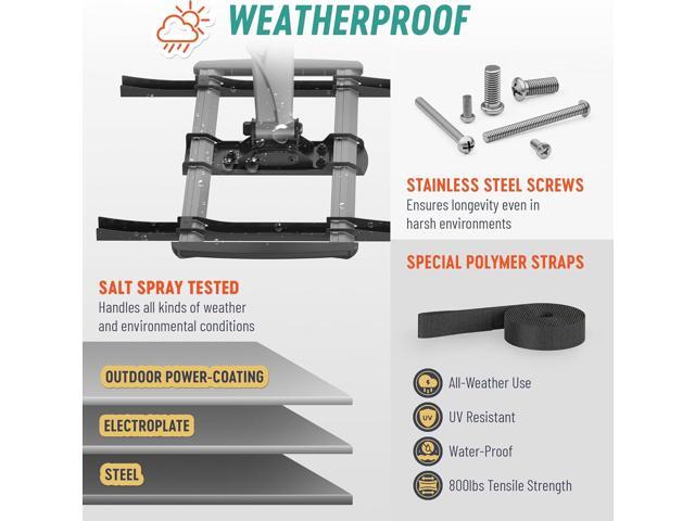 SupaTV SPTVA2164 No-Drill Strap-On TV Mount Indoor/Outdoor for Pillars, Gazebo, Pergola & Patio - Fits 37-70 in TVs to 77 lb, Full Motion Swivel...