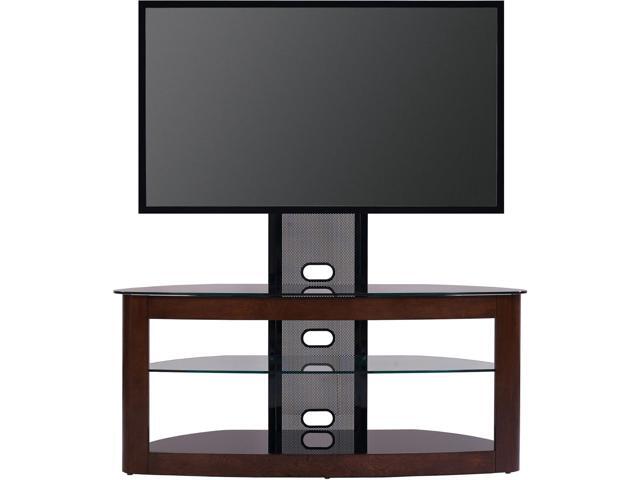 TransDeco TV Stand with with Mount, 35' - 80', Dark Oak/Black
