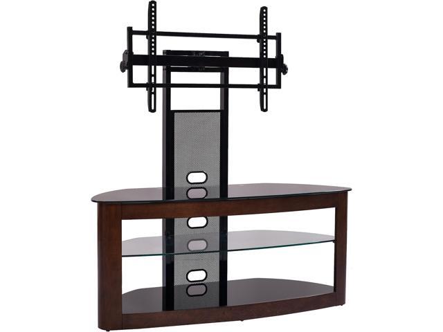 TransDeco TV Stand with with Mount, 35' - 80', Dark Oak/Black