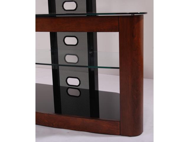 TransDeco TV Stand with with Mount, 35' - 80', Dark Oak/Black