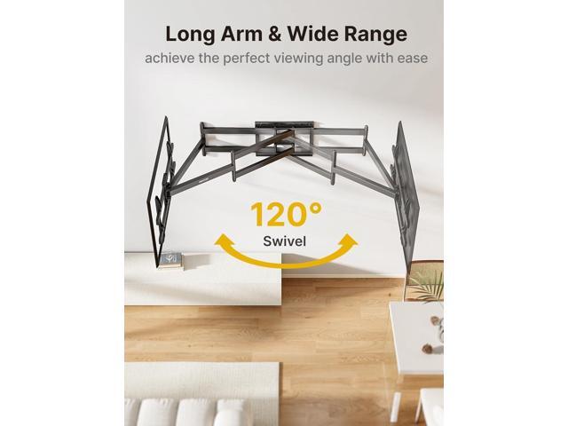 monTEK Long Arm TV Wall Mount for Most 43-90 Inch TVs, 42.5 Inch Long Extension TV Mount Swivel and Tilt, Full Motion Wall Mount Tv Bracket Fit Max...