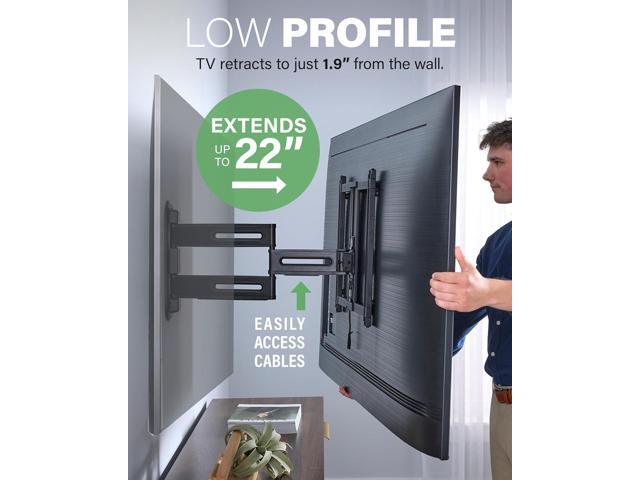 SANUS Height Adjustable Full Motion TV Wall Mount for 32 to 65 TVs Raise or Lower TV 3 After Install Maximizes Compatibility with Your Setup 3...