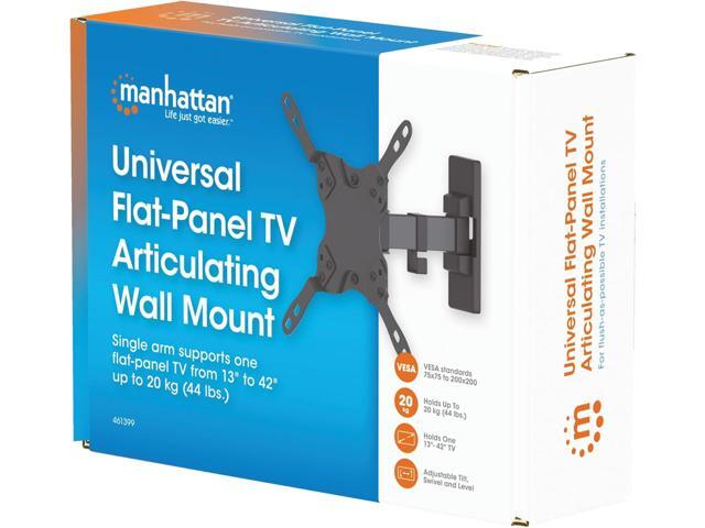 MANHATTAN Universal Wall Mounted TV Hardware Flat Panel TV Arm Single Arm Black 461399