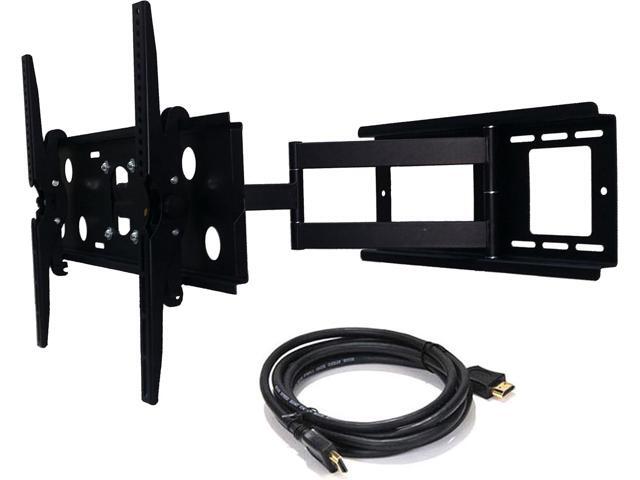 2xhome New TV Wall Mount Bracket (Single Arm) and Free HDMI Cable Secure Cantilever LED LCD Plasma Smart 3D WiFi Flat Panel Screen Monitor...