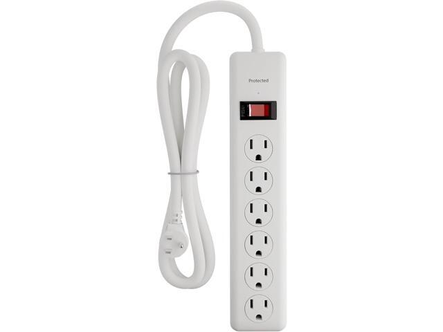 BN-LINK 6-Outlet Power Strip Surge Protector 1-Pack, 4-Foot Extension Cord, 600 Joules, Twist-to-Close Safety Covers, 90 Degree Flat Plug, Overload...