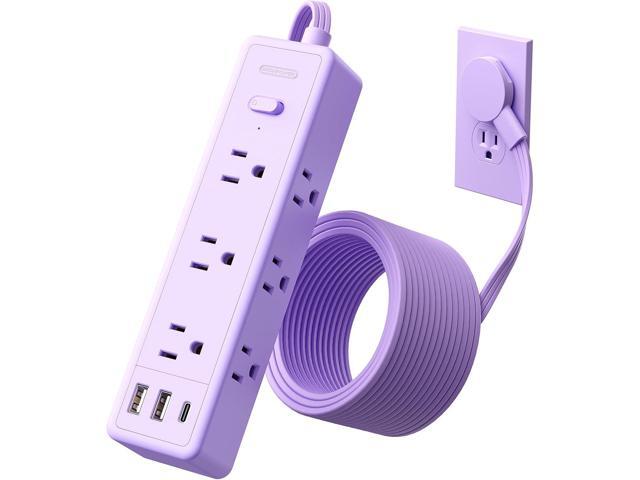 Purple Power Strip, NTONPOWER Surge Protector Purple Extension Cord 5FT, 9 Outlets 3 USB (1 USB C), Mounted,1080J, Multiple Outlets Desk...