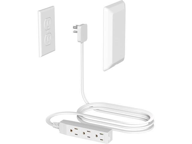 Flat Plug Power Strip Wall Outlet, 3 AC Outlets, Ultra Thin Extension Cord, Multi Socket Extender for Home Office, Dorm Room Essentials for Girls...