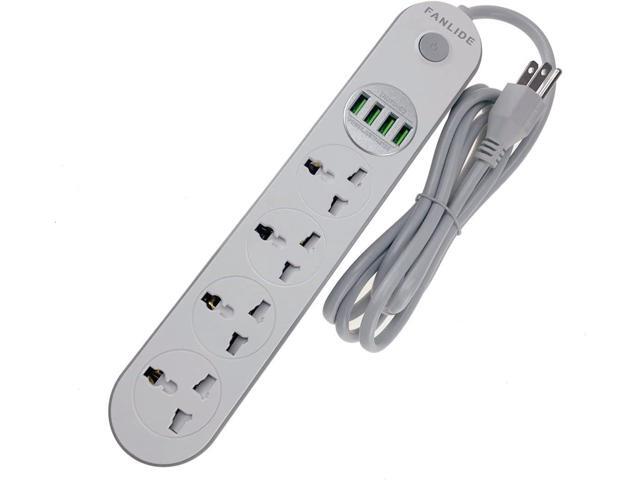Universal Power Strip with USB Ports, FANLIDE Extension Cord with Multiple outlets, 4 Outlets 4 Smart USB, 6.5ft Power Cord, 2500W Circuit Breaker,...