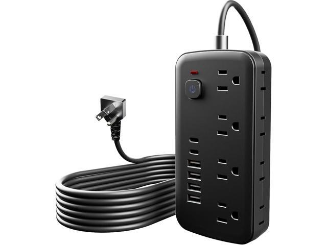 Surge Protector Power Strip - 8 AC Outlets & 6 USB Ports (4A/2C), 1080J Extension Cord with Multiple Outlets, 2-Sided Outlet Extender, 5FT...