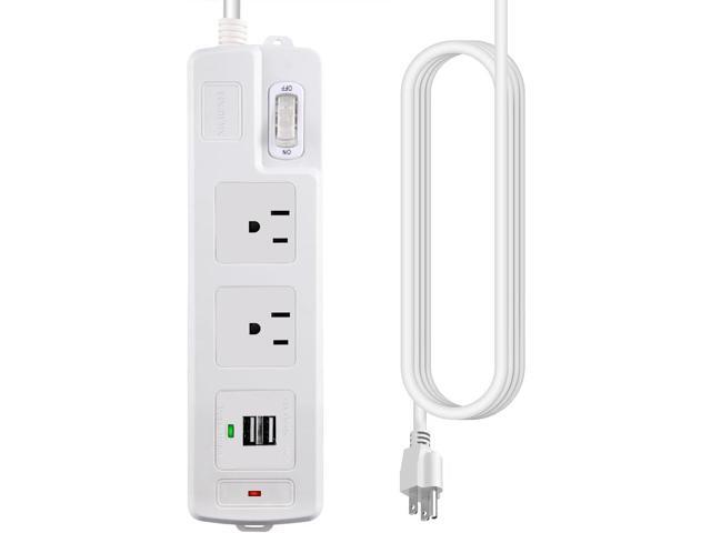 Power Strip Surge Protector,NIURENEL 9.8ft Extension Cord with 2 AC Outlets,2 USB Ports,Wall Mount for Home,Office,Travel,Dorm,Multi Outlets...