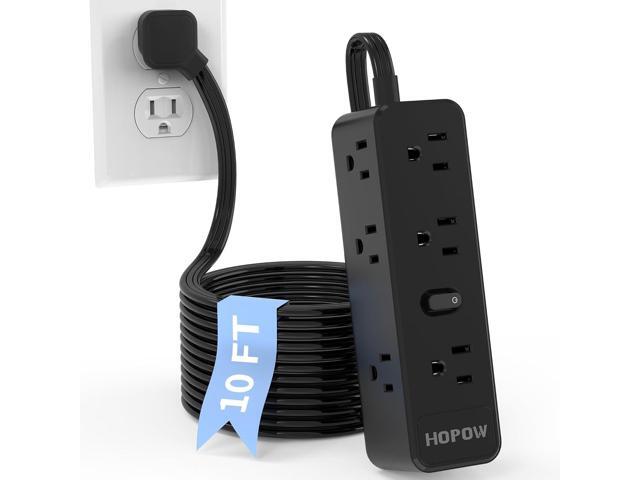 Surge Protector Power Strip, 10 Ft Power Strip with 9 Widely AC Outlets, 1700 Joules, Wall Mount 3-Side, Ultra Thin Flat Plug Extension Cord for...