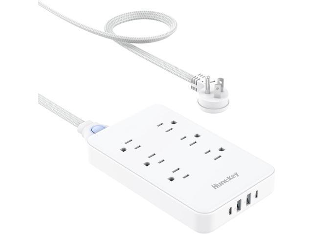 Innovative Power Strip, Cord Removable Design (4FT), Huntkey 6 Outlets Surge Protector with 4 USB Ports (2 USB-C, 2 USB-A), ETL Listed